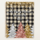 Kerstmis plaid en glitter naam planner (Voorkant)