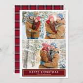 Kerstmis Plaid Meerdere fotokaart Feestdagenkaart (Voorkant / Achterkant)