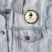 Kerstmis Plaid Preppy Beer Babyshower Ronde Button 5,7 Cm (In situ)