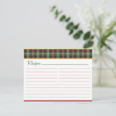 Kerstmis Plaid Receptkaart (Staand voorkant)