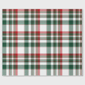 Kerstmis Plaid Rood en Groen Cadeaupapier (Vlak)