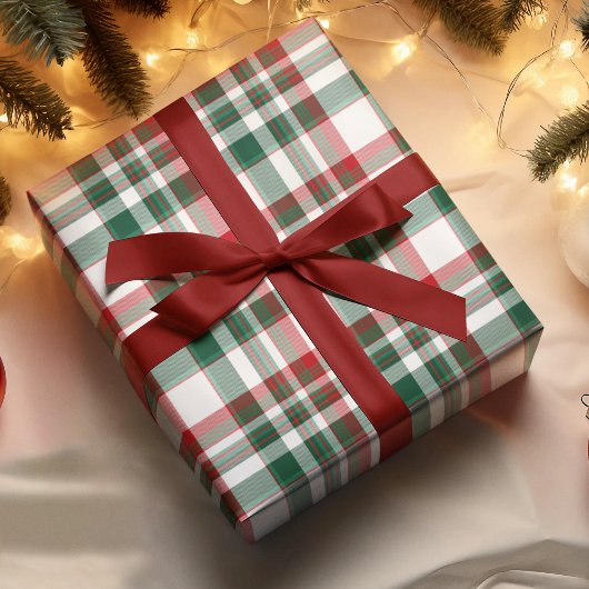 Kerstmis Plaid Rood en Groen Cadeaupapier