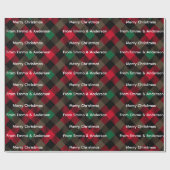 Kerstmis Plaid Rood Groen Geruit Patroon Cadeaupapier (Vlak)