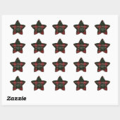 Kerstmis Plaid Rustieke Script Maatwerk Ster Sticker (Vel)