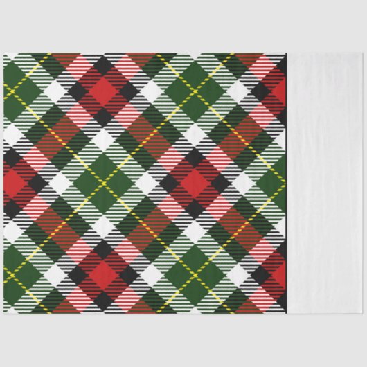 Kerstmis Plaid Twee Toon Feestelijk Rood Groen Wit Tissuepapier (Voorkant)
