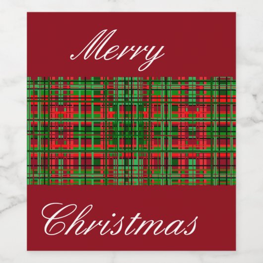 Kerstmis plaid wijn label wijn etiket (Enkel label)