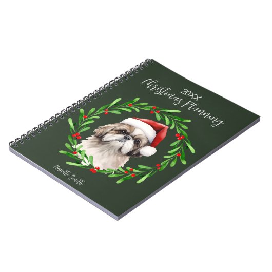 Kerstmis Planning Dog Shih Tzu fokken pup Notitieboek (Linkerzijde)