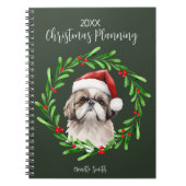 Kerstmis Planning Dog Shih Tzu fokken pup Notitieboek (Voorkant)