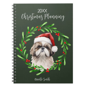 Kerstmis Planning Dog Shih Tzu fokken pup Notitieboek