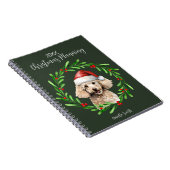 Kerstmis Planning Hond Poedel Standaard Mini Pup Notitieboek (Rechterzijde)