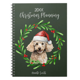 Kerstmis Planning Hond Poedel Standaard Mini Pup Notitieboek