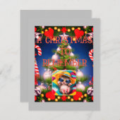 Kerstmis Plat Kerstkaart, Afmeting: 4.25" x 5.5", Feestdagenkaart (Voorkant / Achterkant)