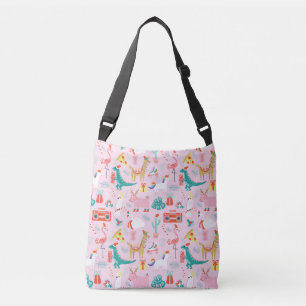 Kerstmis plezier: Dierlijk naadloos patroon. Crossbody Tas