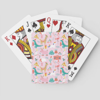 Kerstmis plezier: Dierlijk naadloos patroon. Pokerkaarten