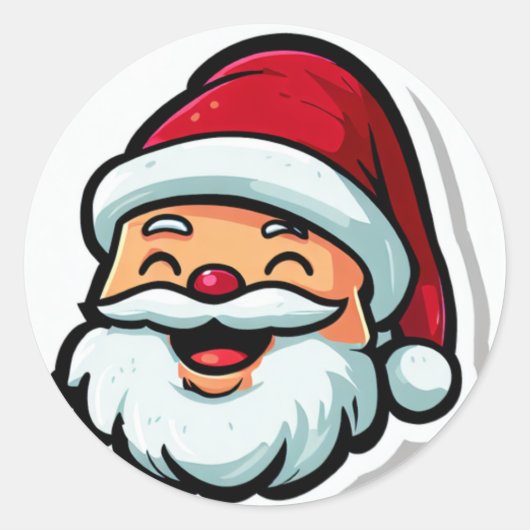 Kerstmis plezier ronde sticker (Voorkant)