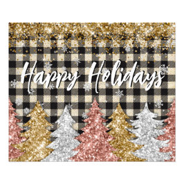 Kerstmis pllaid en glitter met tekst foto afdruk