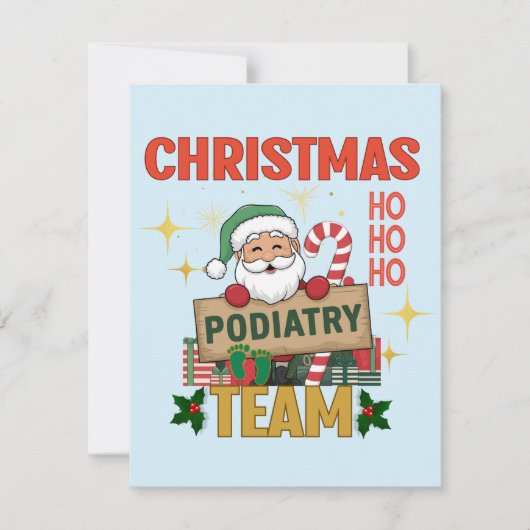 Kerstmis Podiatry Team - Feestelijke Voetverzorgin Bedankkaart (Voorkant)