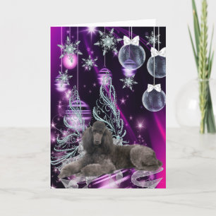 Kerstmis poedel feestdagen kaart
