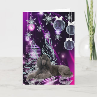 Kerstmis poedel feestdagen kaart