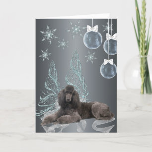 Kerstmis poedel feestdagen kaart