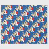 Kerstmis poes cadeaupapier (Vlak)