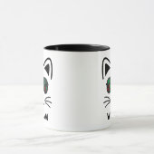 Kerstmis poes kat zonnebril koffiemok mok (Midden)