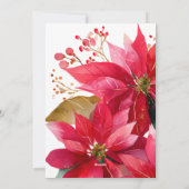 Kerstmis Poinsettia Bloem Kerstkaart (Achterkant)