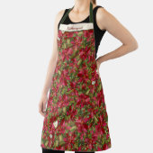 Kerstmis Poinsettia Bloemen Patroon Gepersonalisee Schort (Insitu)