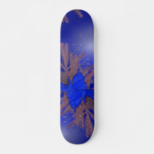 Kerstmis Poinsettia Blue I Skateboard