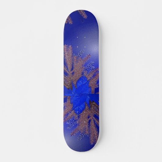 Kerstmis Poinsettia Blue I Skateboard (Voorkant)