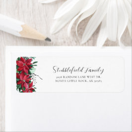 Kerstmis Poinsettia Botanische retour adres Etiket