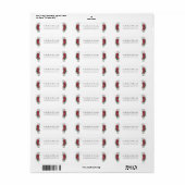 Kerstmis Poinsettia Botanische retour adres Etiket (Full Sheet)