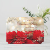 Kerstmis, Poinsettia, CorporateKerstparty Kaart (Staand voorkant)