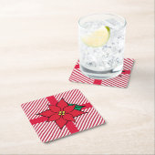 Kerstmis Poinsettia Drank Coasters Kartonnen Onderzetters (Insitu)
