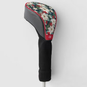 Kerstmis poinsettia en vakantie groen patroon golfheadcover (Schuin)
