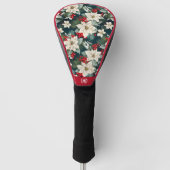 Kerstmis poinsettia en vakantie groen patroon golfheadcover (Voorkant)