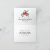 Kerstmis Poinsettia Eucalyptus Inspirerend Bedankkaart (Binnen)