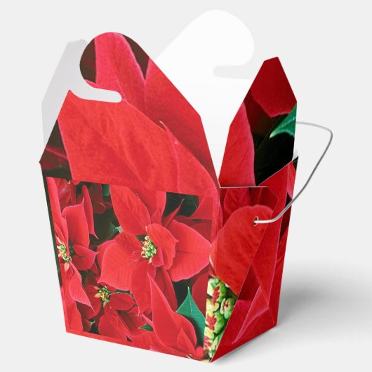 Kerstmis Poinsettia Favor Box Chinese Voedselstijl Bedankdoosjes (Geopend)