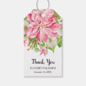 Kerstmis Poinsettia Floral Holiday Favor Cadeaulabel (Voorkant)