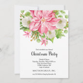 Kerstmis Poinsettia Floral Holiday Uitnodigingen (Voorkant)