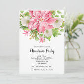 Kerstmis Poinsettia Floral Holiday Uitnodigingen (Staand voorkant)