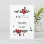 Kerstmis Poinsettia Floral Vrijgezellenfeest Kaart (Staand voorkant)