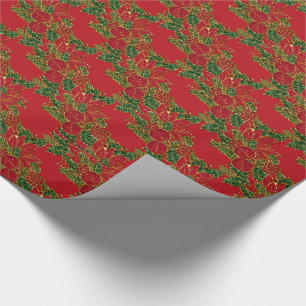 Kerstmis, Poinsettia-GIFT, PAPER-Red Cadeaupapier