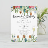 Kerstmis, Poinsettia Gold Bridesmaids Luncheon Kaart (Staand voorkant)