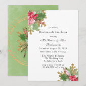 Kerstmis, Poinsettia Gold Bridesmaids Luncheon Kaart (Voorkant / Achterkant)