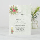 Kerstmis, Poinsettia Gold Brunch en Bubble Kaart (Staand voorkant)