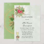 Kerstmis, Poinsettia Gold Brunch en Bubble Kaart (Voorkant / Achterkant)