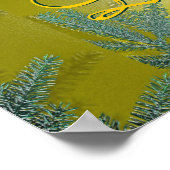 Kerstmis Poinsettia Gold Lisa II Poster (Hoek)