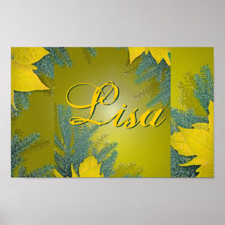 Kerstmis Poinsettia Gold Lisa II Poster