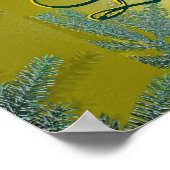 Kerstmis Poinsettia Gold Lisa II Poster (Hoek)